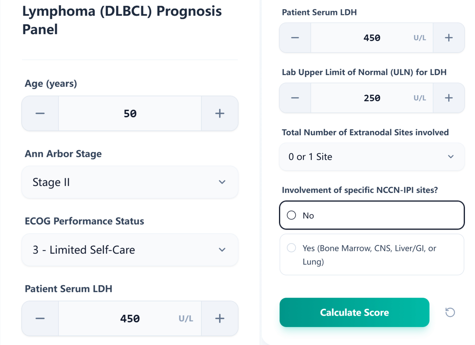 Calculator Input Form